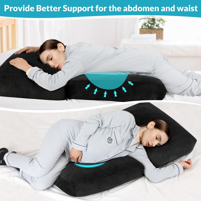 WOODWORD Pregnancy Pillow for Stomach Sleepers, Pregnancy Massage Pillow