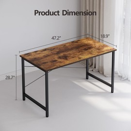 BANTI Computer Desk, 47 inch Home Office Desk, Modern Simple Style PC Table for Home, Office, Study, Writing, Vintage