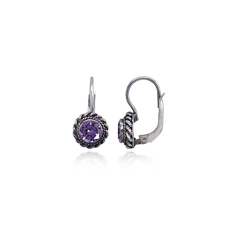Arete de Gota de Plata de Ley con Imitación de