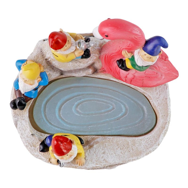 Solar-Powered Garden Gnomes and Flamingo Lantern Set with Mushroom Lights,