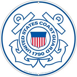 United States Coast Guard Logo Aluminum Sign Round 12", USCG 1790 Semper Paratus