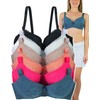 ToBeInStyle Women's Pack of 6 Padded Underwire Bra w/Adjustable Straps