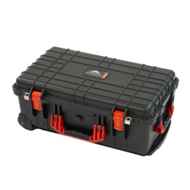Red Rock 50T Black Medium Sized Carry-On Case - Red Handles & Latches - Gray Padded Divider & Lid Foam