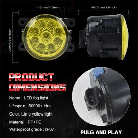 CHUSYYRAY For 2011-2015 Ford Explorer Fog Lights Driving Bumper Lamps Replacement