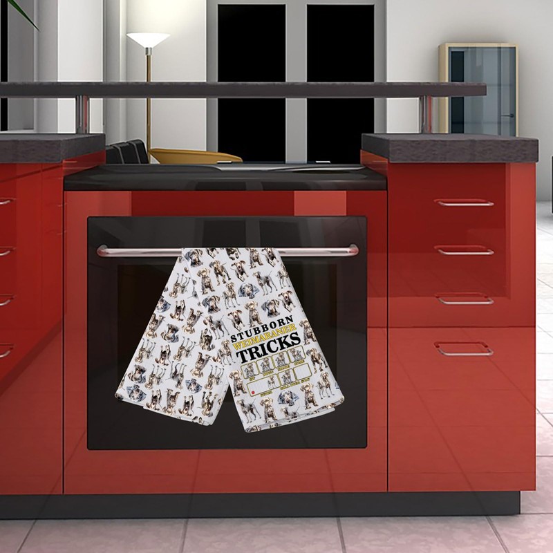 Stubborn Weimaraner Tricks Kitchen Towel German Gun Dog Owner Kitchen