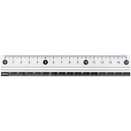 Raymei Fujii APJ188W Ruler, Easy to Read Black and White Ruler, 5.9 inches (15 cm), White