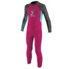 O'Neill Wetsuits Kid's Toddler Reactor II Back Zip Full Wetsuit, Berry/Light Aqua/Graphite, Size 1