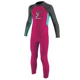 O'Neill Wetsuits Kid's Toddler Reactor II Back Zip Full Wetsuit, Berry/Light Aqua/Graphite, Size 1