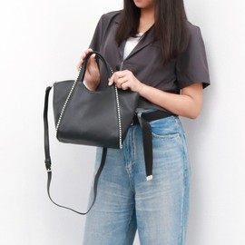 Kashkash 01-00-82270 Ball Chain 2-Way Mini Tote Bag, DGY