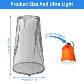 2 Pack GuoluvSoo Mosquito Head Nets with Drawstring, Premium Bug Net for Head, Universal Fit for Hats, Breathable Mosquito Net Hat, Ideal for Outdoor Adventures: Hiking, Camping, Fishing, Gardening