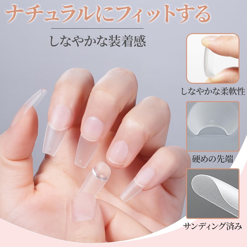 BEIHOO Nail Tips, Clear, Third Generation, 0.008 inch (0.2 mm),