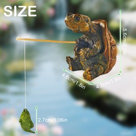 Mini Pond Decorative Fishing Figure, Decorative Garden Mini Statue, Turtle Pond Decorative Garden, Garden Decoration for Outdoor Figures, Turtle Garden Figures, Resin Statue for Flower Pot Yard