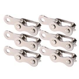 X AUTOHAUX 6 Pair Single Speed Silver Tone Chain Master Link Joint Clips Connectors Bicycle Missing Link Reusable Speed Chain for Bike MTB Repair Parts