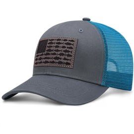 American Fish Flag Trucker Hats - Fishing Gifts for Men - Outdoor Snapback Fishing Hats Perfect for Camping and Daily Use