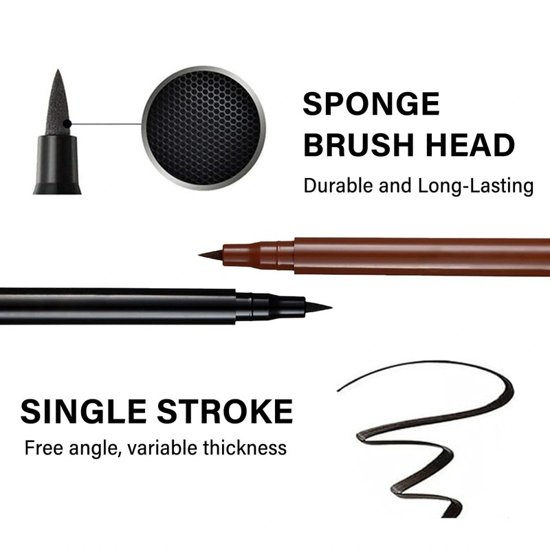 Waterproof Liquid Eyeliner Pencil Set - Black & Brown, Includes