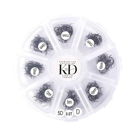 1000 Promade Fan Mix Tray | 3D,4D,5D,9D,12D | 0.05/0.07 Thickness| Size 9-14mm Mix Length C,D Curl Mutiple Options,Handmade Loose Promade Lash Fans Extensions. (MIX 9MM-13MM, 5D-0.07-C)