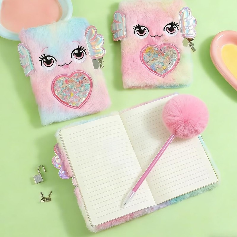 MOCETY Axolotl Diary with Lock, Gift, Secret Diary Journal Notebook