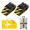 ZOUIQSS 2 Pack Adjustable Luggage Straps,Heavy Duty Suitcase Belts,Luggage Tag