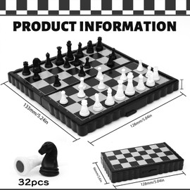 Magnetic Chess Board, Foldable High Quality, Mini Chess Set, Travel Chess, Chess Set, Chess Pieces for Children and Adults