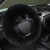 MAEZOE 3PCS Set Fluffy Wool Steering Wheel Covers with Handbrake