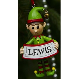 Boxer Gifts Lewis Elf Christmas Tree Decoration | Xmas Bauble Ornament Gift | One for The Whole Family, Ceramic, Multi-Colour, 8 x 4.5 x 2 cm
