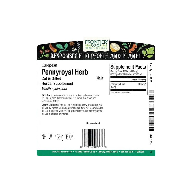Frontier Co-op Cut & Sifted Pennyroyal Herb 1lb