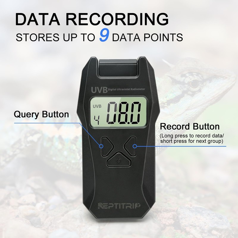 Reptile UVB Radiometer – Rotatable Probe & Data Logging, UVB