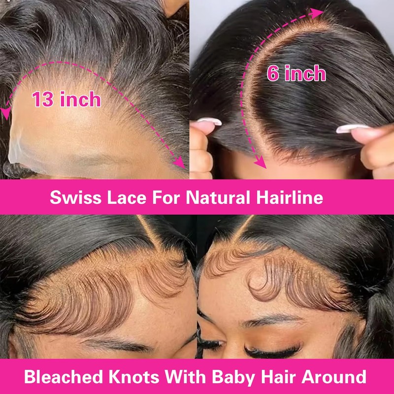 Mihugass 14 Inch Bob Wig Human Hair 13x6 Hd Transparent