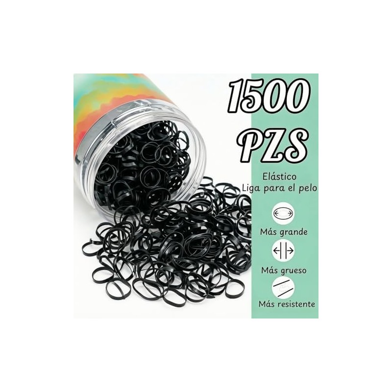 1500 Mini Gomas Elásticas para el Pelo, Ligas Pequeñas para