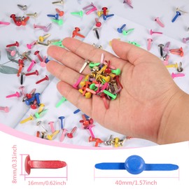 moinkerin 200 Pcs Mini Brads Metal Brad Fasteners Split Pins PastelRound Brads for Paper Craft DIY Stamping Scrapbooking (A-Multicolor, 0.3 X 0.62 Inch)
