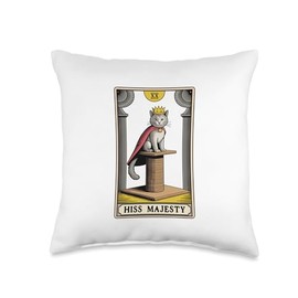 Cat Tarot Card Hiss Majesty Cat Scratching Post Tree Cat Throw Pillow