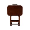 Pemberly Row Transitional Solid Wood Tray Tables in Dark Cherry