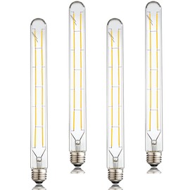 Dimmable Led Tubular Bulb 12W,3000K Soft White,T30 Long Tube Edison Led Vintage Filament Bulb,100W Equivalent,Clear Glass Cover, E26 Medium Base,4-Pack. (11.8in(300mm)-12W)