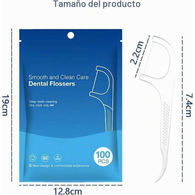 Hilo Dental con Mango, Palillos de Hilo Dental para Limpieza