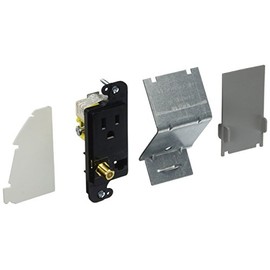 Bryant Electric RJ650BKTR tradeSELECT JLOAD Tamper-Resistant Multimedia Outlet with Cat. 5e Jack and Coax F-Connector, Loaded, 15A, 125V, Black