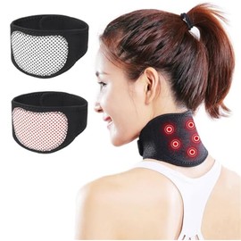 Soporte magnético para el cuello, soporte suave para el cuello con 5 imanes, soporte ajustable para el cuello para aliviar el dolor de cuello, 2 unida