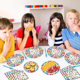 96 PCS Colorful Alphabet Party Decorations, Disposable ABC Letters Paper Plates Napkins Set School Classroom Educations Party Supplies for Kids Birthday Baby Shower Alphabet Games, Serves 24