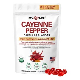 capsaicina capsulas Pimienta Cayenne 3000mg 300 Cápsula Blandas,18 En 1 Con Vitaminas D3,k2 ,apoya La Circulación Saludable Y La Energía Diaria...    