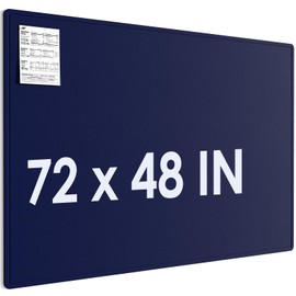 MaxGear Extra Large Bulletin Board 72" x 48", Foldable Felt Board Vision Board Supplies, Cork Board for Office, Home, School, Small Pin Boards for Walls Decorative Display Board Dark Blue