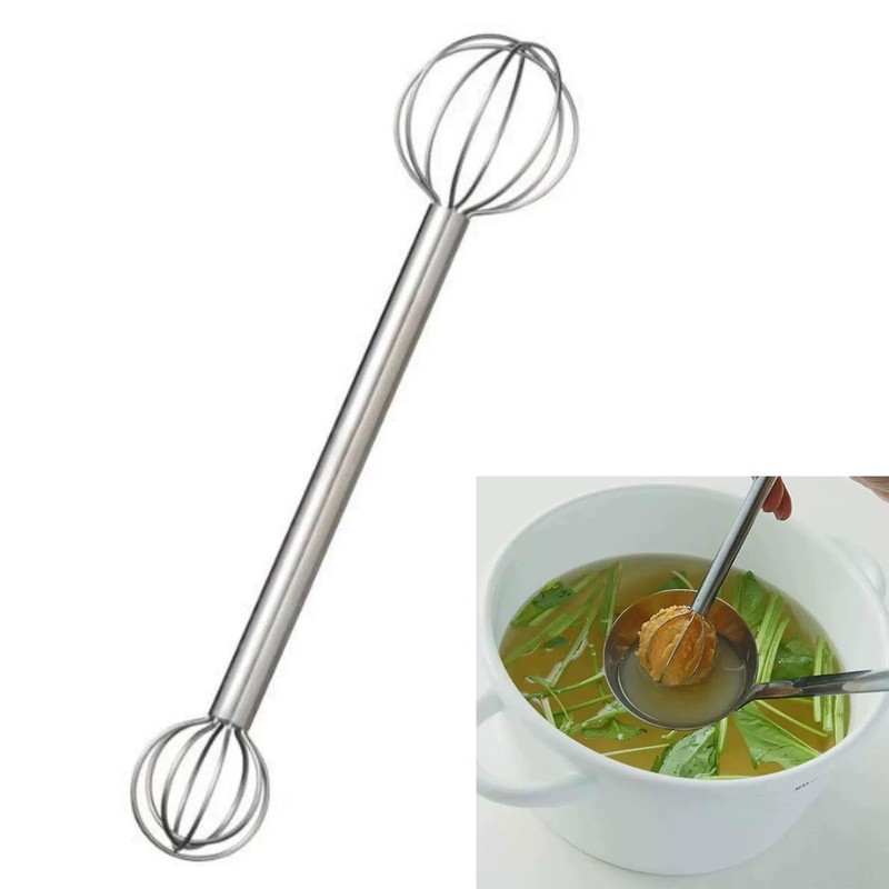Double Head Nonrust Steel Miso Scoops Precise Stirring Tool For