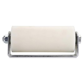 Skelang 6" Slide Gate Guide Roller with Post Welded Bracket, UHMW Hard Nylon Sliding Rolling Gates Guider, Heavy Duty Sealed Ball Bearing Side Roller Assembly (White - 6 inches)