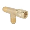 Quick Coupler Tee Adapter Brass Valve Core 1/4in SAE R22