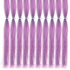 PATIKIL Crystal Flash Fly Fishing Line, 10 Pack Sparkle Fly Tying Material Kit Holographic Dry Flies Thread Supplies for Making Fishing Hook Lure Flies, Pearlescent Purple