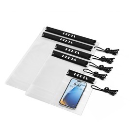 HEETA 5-Pack Clear Waterproof Dry Bag Pouch, Water Tight Cases Dry Bags Document Holder for Camera Mobile Phone Maps, Kayaking Boating (Black)