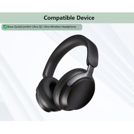XRHTONG Prime Ear Pads Replacement Compatible with Bose QuietComfort Ultra QC Ultra Wireless Headphones Ear Pads Cushions (Protein Leather/Memory Foam)