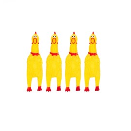 Unbranded 4/8/12/20 Pc of Small Squeaky Rubber Chicken Chew Toy with Playful Squeeze Sound - 4 Pcs