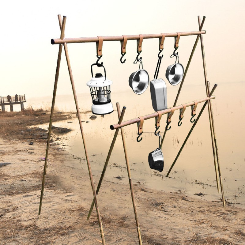 Camping Hanging Rack Portable Foldable Tripod Shelf for Light Tools