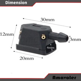 Amavoler 4 PCS Universal Windshield Washer Nozzle Arm Mounted Jets Nozzles 4-Way 9mm.(4 PCS)