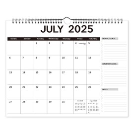 Calendar 2025-2026, Wall Calendar from July 2025 to December 2026, 18 Months Calendar Planner 11.5"x14.5", Spiral Bound Hanging Calendar For Home, Office, School, Easy to Organize