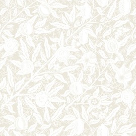 VEELIKE Neutral Cream Fruit Peel and Stick Wallpaper Boho Floral Wallpaper for Bedroom Bathroom 17.7''x354'' Removable Neutral Wallpaper Self Adhesive Botanical Contact Paper for Cabinets Drawers Wall